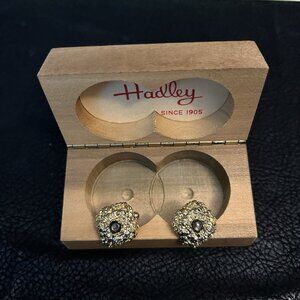 Vintage HADLEY STERLING Etched Gold Nuggets Cufflinks Signed Sterling Cufflinks